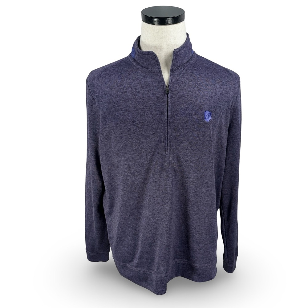 johnnie-O Mens Reflex Quarter 1/4 Zip Pullover Jam Purple Heather JMKO2510 L